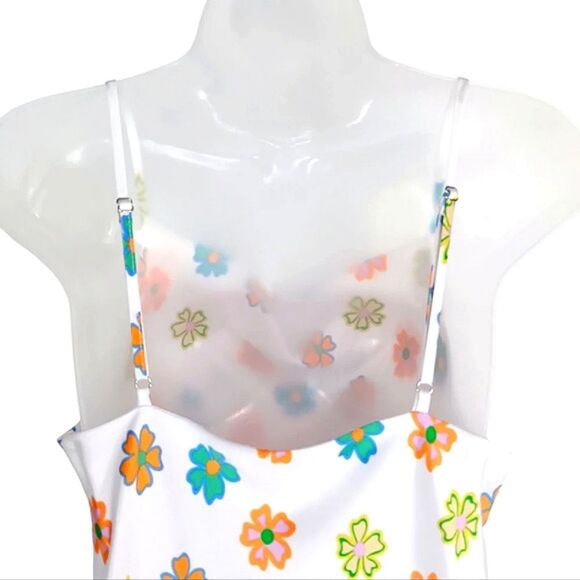 COTTON ON Slip Dress Size Small Floral Cowl Neck Mini Multicolor - Picture 7 of 12